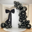 140pcs Metallic Black Round Balloons Different Sizes 18 12 10 5 Inch Latex Balloons for Arch Decoration Party Balloon Kit for Graduation Birthday Party Wedding Balloon Baby Shower Decoration by TinyTreasures Baby Boutique