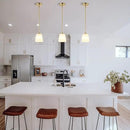Modern Gold Pendant Light 3 Pack Brushed Brass Mid Century Chandelier White Cylinder Glass Shades Adjustable Rods Farmhouse Ceiling Hanging Lighting Fixture Kitchen Island Dining Room Bedroom by CozyNest Decor