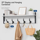 Tatub 29" Coat Rack Wall Mount with Shelf, Entryway Wall Hooks with Shelf, Coat Hangers for Bathroom, Living Room, Bedroom, Rustic White by CozyNest Decor
