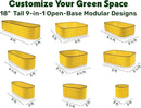 9-in-1 Galvanized Steel Raised Garden Bed // 8×2×1.5 ft Modular Planter for Gardening, Vegetables, Flowers // 18" Tall Metal Raised Garden Beds Outdoor (Yellow) // Patented Design Planter Box by GreenHaven Gardens