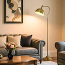 Bright LED Gold Reading Floor Lamp with Remote Control and Bluetooth Dimming,Living Room Bedroom Bedside Office Study Library Adjustable Standing Tall Lights, Unique Modern Brass Home Decor Essentials by CozyNest Decor