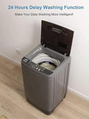 Full-Automatic Washing Machine 17.7 lbs Small Compact Portable 10 Wash Program & 8 Water Level Compact Washer with LED Display Ideal for Apartments, RV, Camping, Grey (KB03-GREY6) by CozyNest Decor