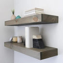 Modern Floating Shelves 3 Inches Thick for Wall, Wide Shelves for Kitchen, Living Room, Bedroom, and Bathroom, Natural Pine Wood, Rustic Wooden Shelf, (Set of 2) (Aged Barrel, 24Lx3Hx8D) by CozyNest Decor