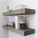 Modern Floating Shelves 3 Inches Thick for Wall, Wide Shelves for Kitchen, Living Room, Bedroom, and Bathroom, Natural Pine Wood, Rustic Wooden Shelf, (Set of 2) (Aged Barrel, 24Lx3Hx6D) by CozyNest Decor