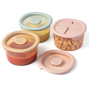 Moonkie Silicone Snack Containers for Kids | 8 oz Baby Food Storage Containers with Airtight Lids and A Snack Lid | Baby Food Jars | BPA Free | Freezer & Dishwasher Safe | 3 Pack by TinyTreasures Baby Boutique