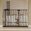 Extra Wide Baby Gate Extra Wide Extra Tall Dog Gates for Stairs Doorways Black Metal Tension Indoor Safety Gates with Pressure Mount 38.5-43.5 Inch Wide by TinyTreasures Baby Boutique