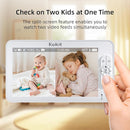 7" 1080P Full HD Split-Screen Baby Monitor,100 Hrs 5000mAh Battery Runs 4 Days with Flexible Bracket,No WiFi Baby Monitor with 2 FHD Cameras Hack-Proof,4X Zoom,2-Way Talk,Temp Alert/Lullabies/VOX by TinyTreasures Baby Boutique