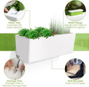 Glowpear Self Watering Planter Box - 23.6", White - UV Stable, Scalable Wall Mounts Plant Pot with Water Gauge, Indoor Outdoor for Vegetables, Flowers, Herbs, and Succulents, Gardening by CozyNest Decor