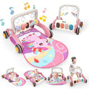 Baby Play Gym Walker Kick and Play Piano Gym for Boys Girls Play Mat Musical Tummy Time Mat Infant Christmas Newborn Gifts Toddlers (Pink) by TinyTreasures Baby Boutique