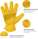 DULFINE Leather Work Gloves for Men & Women, Reinforced Durable Gardening Gloves,Cowhide Work Gloves,Puncture & Cut Resistant by GreenHaven Gardens