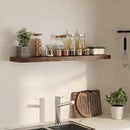 Floating Shelves for Wall, 48"W x 9.3"D x 1.5"H, Wooden Wall Mounted Display Shelf with Invisible Brackets for Living Room, Bedroom, Bathroom, Kitchen Decor and Storage, Set of 1, Rustic Brown by CozyNest Decor