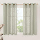 LAMIT Sage Grey Linen Curtains 45 inches Long for Bedroom, Soft Linen Textured Light Filtering Semi Sheer Panels with Bronze Grommet for Living Room, 2 Panels Set, 52 x 45 Inch by CozyNest Decor