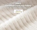 Oversized Modular Sofa, Extra Deep Cloud Corduroy Sectional Couch with Ottoman Chaise, Fluffy Chenille 6 Seat U-Shaped Sofa for Living Room, Villa (U Shape 6 Seater, Corduroy White) by CozyNest Decor