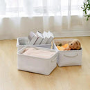 TheWarmHome Decorative Basket for Organizing - Medium-1Pack 13.8L*9.8W*6.7H Rectangular Fabric Storage Bin Organizer Basket with Handles for Clothes (White) by CozyNest Decor
