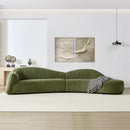 145.67" Mid-Century Upholstered Comfy Couch with Facing Chaise Right