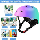 Color Gradient Adjustable Kids' Helmet with Knee & Elbow Pads Set | Multi-Sport Safety Gear for Boys & Girls Ages 5-14 | Skateboarding, Scooters, Roller & Inline Skating, Longboarding by TinyTreasures Baby Boutique