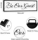 HLJ ART Be Our Guest Wall Decor: Farmhouse Bedroom Art Above Bed, 12" x 40" Framed Large Guest Room Signs, Rustic Country Decorative Plaques for Home Living Room Kitchen by CozyNest Decor