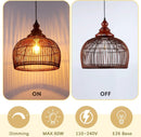 Rattan Pendant Light Kitchen Island, 15.8" Boho Dining Room Light Fixture Hand-Woven Wicker Chandelier Farmhouse Weaving Lighting Coastal Ceiling Hanging Lights for Living Room Restaurant by GreenHaven Gardens