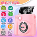 Instant Print Camera for Kids, Christmas Birthday Gifts Girls Boys Age 3-12, HD Digital Video Cameras Toddler, Portable Toy 3 4 5 6 7 8 9 10 Year Old Girl with 32GB SD Card-Pink by TinyTreasures Baby Boutique