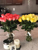 Floral Supply Online - 8" Clear Rose Vase and Flower Guide Booklet - Decorative Glass Flower Vase for Floral Arrangements, Weddings, Home Decor or Office. by CozyNest Decor
