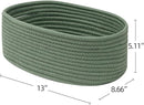 Shelf Storage Baskets for Organizing|Decorative Basket for Closet Storage|Toy Baskets&Bins|Small Woven Rope Baskets-13x8.66x5.11’’,Durable&Stylish,Oval 3 Packs Green by TinyTreasures Baby Boutique