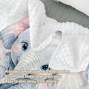 Custom Name Crib Bedding Set - Elephant Theme, Personalized Pink Checkered Nursery Bedding 3-Piece Set– Soft Blanket, Fitted Sheet, Changing Pad Cover – for Newborns Girls Nursery Gifts by TinyTreasures Baby Boutique