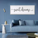 Sweet Dreams Over Bed Wall Decor 32"×12" for Master Bedroom Above Bed Wood Framed Wall Art Sign (White) by CozyNest Decor