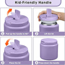 26oz Kids Thermos for Hot Food, Insulated Vacuum Food Jar with Buckle Lid, Stainless Steel Wide Mouth Leak Proof Insulated Lunch Container for School Picnic Travel, Purple by TinyTreasures Baby Boutique