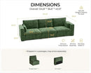 Oversized Modular Sofa Comfy Cloud Couch with Storage, Extra Deep Plush Sectional Sofa Set for Living Room, Covers Washable, Chenille, Olar (Green, 3-Seater, Basic Shape) by CozyNest Decor