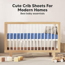 KeaBabies 2-Pack Organic Crib Sheets for Boys, Girls - 52x28 Fitted Crib Mattress Sheet Neutral, Breathable Jersey Cotton Cover for Baby Bed, Toddler Mattress, Soft & Cute Prints (Cornflower) by TinyTreasures Baby Boutique
