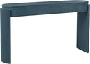 55" Sofa Table with Oval Top and 2 Drawers, Entryway Console Table with Fluted Design for Hallway,Foyer,Entry and Living Room (Fully Assembled-Navy) by CozyNest Decor