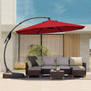 Grand patio 12FT Outdoor Cantilever Umbrella Large Round Aluminum Offset Umbrella with Base for Garden Deck Patio (Red, 12 FT) by GreenHaven Gardens