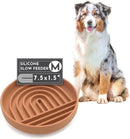 The Slowdown Bowl Silicone Slow Feeder for Dogs & Puppies, Slow Eating Modern Lick Mat Design, Reduces Gulping, Fits 2 Cups 7.5” Across x 1.5” Tall, Mealtime Challenge, Medium-Terracotta by CozyNest Decor