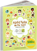 Together with You Sticker + Coloring Book (500+ Valentine's Stickers for Kids & 12 Coloring Pages) Side by Side Activity Book, Fun Road Trip Activity, Cute Craft for Boys & Girls Ages 2-4 4-8, 8-10 by TinyTreasures Baby Boutique