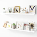 Picture Ledge Shelf, Wood Floating Shelves Set of 2, 36 inch Picture Ledge Shelves, Photo Ledge Nursery Book Shelves Wall Mounted for Living Room Kids' Room Bedroom, Color White by TinyTreasures Baby Boutique