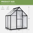 Polar Aurora 4x6 FT Greenhouse, Quick Aluminum Assembly Structure Polycarbonate Greenhouse, Walk-in Greenhouses for Outdoors with Ventilated Windows, Green Houses for Outside Backyard Garden by GreenHaven Gardens
