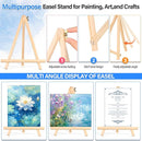 12 Pack 8x10” Canvas Boards and Round Canvas for Painting, Couple Painting Kit with Wood Easel, Acrylic Paint, Paint Brushes Set for Kids Teenagers Adults Date Night Sip and Paint Party by TinyTreasures Baby Boutique