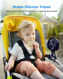 Stroller Fan Clip on for Baby, 4000mAh Rechargeable Battery Operated, Flexible Tripod, 3 Wind Speed, 360° Rotatable, Small Cooling Portable Fan for Car Seat Crib Golf Cart Treadmill, Navy Blue by TinyTreasures Baby Boutique