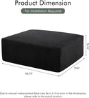 40" Square Stuffed Ottoman Pouf for Sofa Couch, Corduroy Poufs with Foam Chunk Filling, Furry & Fluffy Foot Stool Movable Ottoman. 40 * 31 Floor Poufs Foot Rest for Living Room, Black by CozyNest Decor