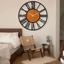 LEIKE 32" Oversized Large Wall Clocks,Silent,Non Ticking,Battery Operated Modern Round Big Wood Decorative Metal Wall Clock for Living Room, Bedroom,Kitchen,Farmhouse,Office Decor - Black,32 Inch by CozyNest Decor
