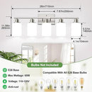 5-Light Brushed Nickel Bathroom Vanity Light with Milky White Frosted Glass Shades, Modern Bathroom Light Fixtures, Up/Down Reversible Lighting for Mirror, Bedroom, Kitchen, Living Room, Hallway by CozyNest Decor