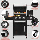 Q042-3-Burner w/Side Burner Gas Grill with 241 SQ.IN. Outdoor Grill with 36,000 BTU,Propane Grills with Top Cover Lid,Grills Outdoor Cooking for Patios,Balcony,Camping,Garden by GreenHaven Gardens
