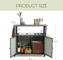 Wicker Outdoor Bar Cart - Gray Gradient Patio Console Storage Table Buffet Cabinet Serving Kitchen Cart with Wheels for Outside Backyard by CozyNest Decor