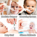 Baby Grooming Kit, Infant Safety Care Set with Hair Brush Comb Nail Clipper Nasal Aspirator,Baby Essentials Kit for Newborn Girls Boys (Grey White) by TinyTreasures Baby Boutique