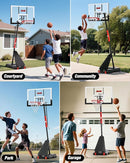 Basketball Hoop Outdoor 10 FT Height Adjustable, Portable Basketball Goals Systems with 45" Backboard for Youth Adults Kids - Backyard, Driveway, Indoor Play by TinyTreasures Baby Boutique