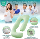 Sasttie Pregnancy Pillows for Sleeping, Jumbo U Shaped Cooling Full Body Pillow with Removable Cover, Pregnant Women Must Haves, Maternity Essential, Light Green by TinyTreasures Baby Boutique
