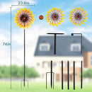 Sunflower Wind Spinners, 360 Degrees Swivel Metal Wind Sculptures, 76" Large Garden Pinwheels for Yard Lawn Patio Decor by GreenHaven Gardens