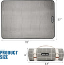 Picnic Outdoor Blankets Waterproof Extra Large - Beach Mat Sand Free Foldable with Carry Strap | Portable Camping Blanket | Park Blanket for Grass Park, Hiking, Travel, Concerts, Indoor (Grey Check) by TinyTreasures Baby Boutique