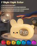 Bunny Alarm Clock for Kids with Night Light, Sleep Training Clock Time to Wake Clock, Rechargeable Silicone Light for Bedroom, Perfect Sleep Companion for Boys Girls by TinyTreasures Baby Boutique
