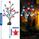 2 Packs Solar 4th of July Decorations Outdoor Lights, Solar Red White and Blue Star Pathway Lights, Waterproof Outdoor Patriotic Decorations Lights for July 4th Memorial Day Garden Yard Pathway Grave by GreenHaven Gardens